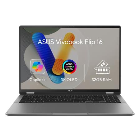 (obrázek pro) ASUS Vivobook 16 Flip - Ultra 7 Processor 258V/32GB/1TB SSD/RTX 5050 8GB/16"/3K/OLED/Touch/2y PUR/Win 11 Home/šedá